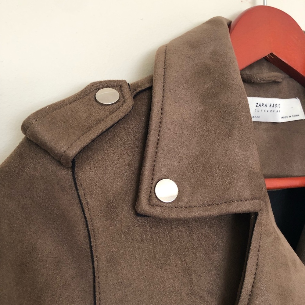 Zara Faux Suede Moto Jacket - Picture 4 of 6